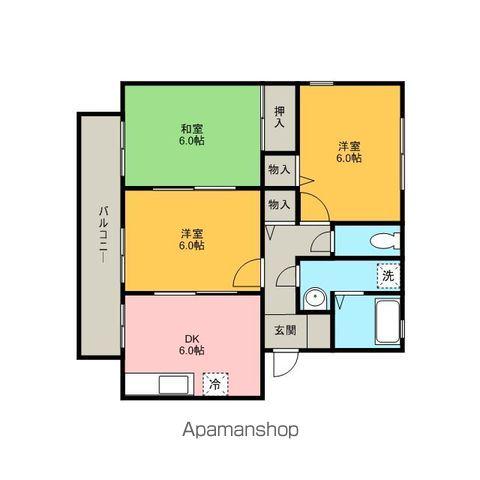 エクセルシティノヴァ(3DK/2階)の間取り写真