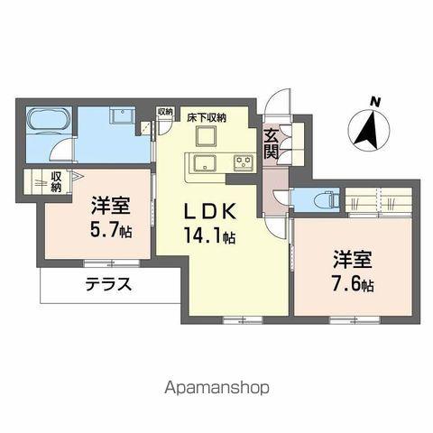 シャーメゾン 爽(2LDK/1階)の間取り写真