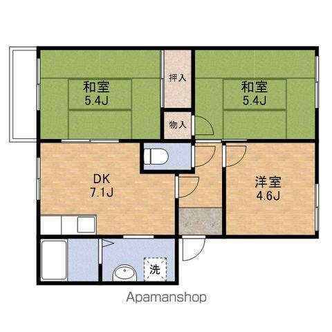 リベックス2号館(3DK/2階)の間取り写真