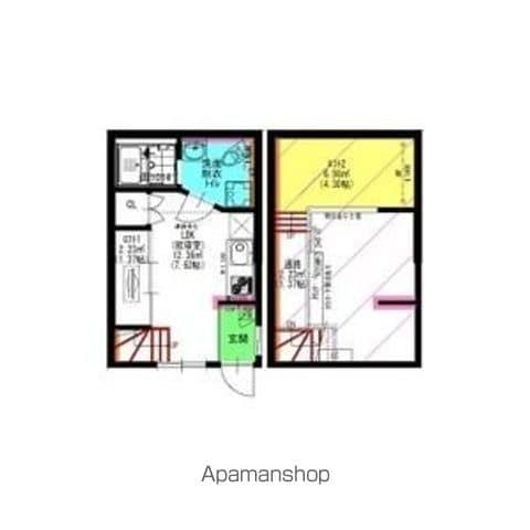 VELO JIYUGAOKA(ワンルーム/1階)の間取り写真