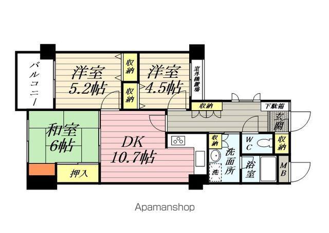 ラ・クラッセ西寺尾(3DK/4階)の間取り写真