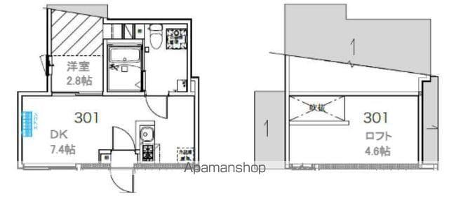 アンベリール北赤羽(1DK/3階)の間取り写真