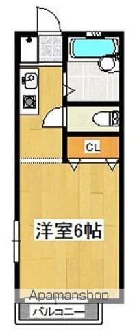 ボヌール(ワンルーム/2階)の間取り写真