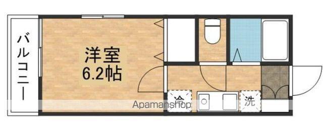 ウイング矢川(1K/2階)の間取り写真