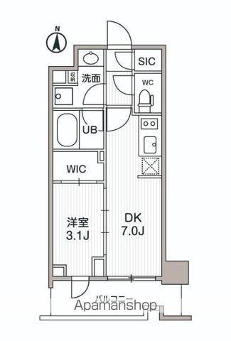 シーズンフラッツ両国サウス(1DK/8階)の間取り写真