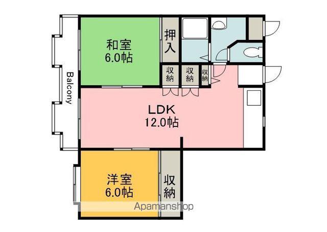 テントハウス山﨑(2LDK/3階)の間取り写真