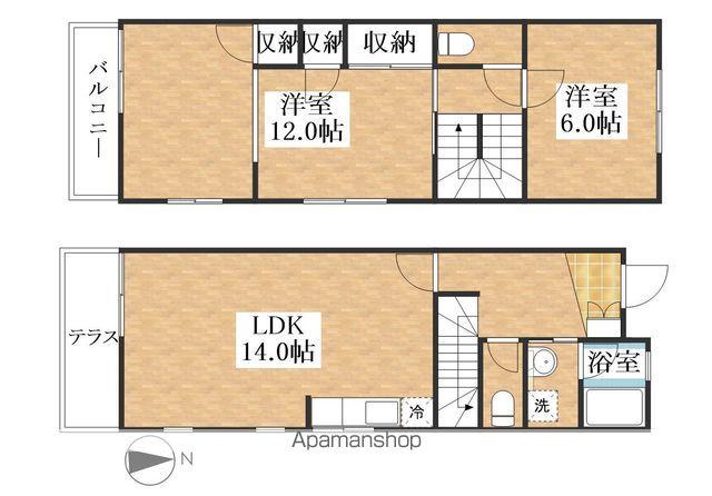 第2楠タウンハウス(2LDK)の間取り写真