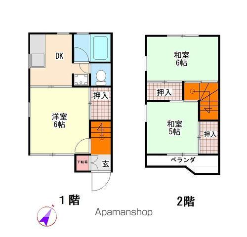 ツイン・テレス(3DK/1階)の間取り写真