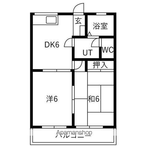 メゾン高木23(2DK/1階)の間取り写真