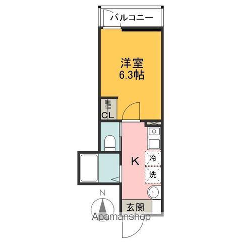 MELLAS入間市Ⅳ(1K/1階)の間取り写真