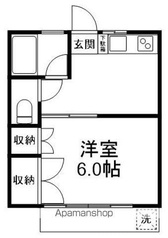 高根公団ハイツ(1K/1階)の間取り写真