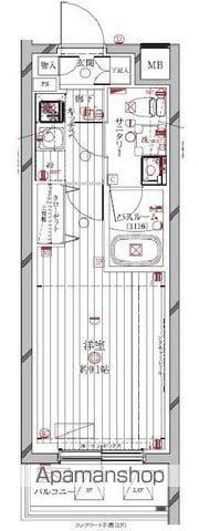レガリス中野鷺宮(1K/3階)の間取り写真