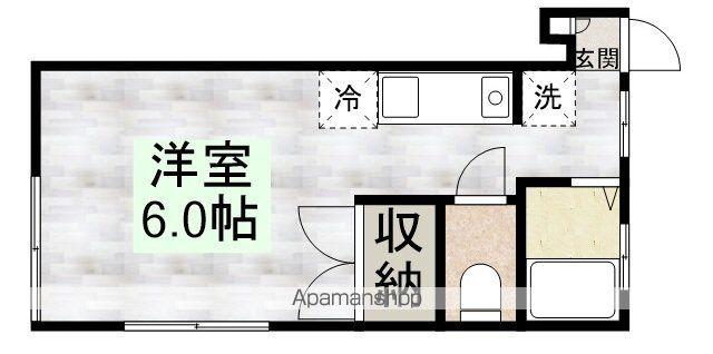 ツインリーフ(ワンルーム/2階)の間取り写真