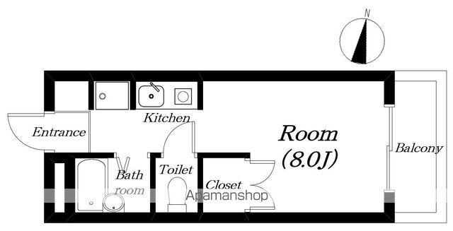 ハウス良心(ワンルーム/3階)の間取り写真