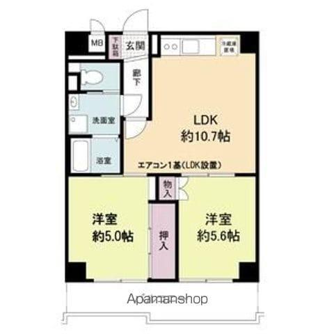 レジデンス代官町スクエア(2LDK/1階)の間取り写真