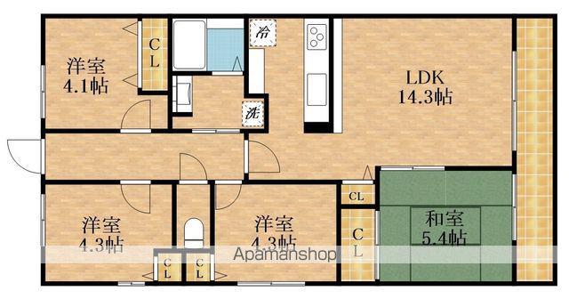 フレーシェル貝塚(4LDK/2階)の間取り写真