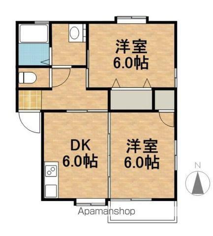 大杉ハウスⅡ(2DK/1階)の間取り写真