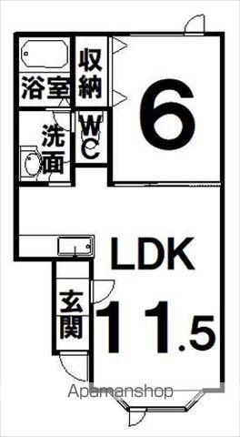アーク・リビオンA棟(1LDK/1階)の間取り写真