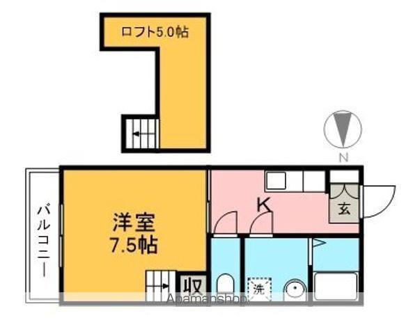 ハイツショウエイ(1K/2階)の間取り写真