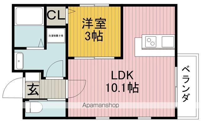 ルッソ豊中蛍池(1LDK/3階)の間取り写真
