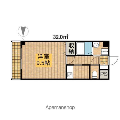 鶴羽之彩(1K/1階)の間取り写真