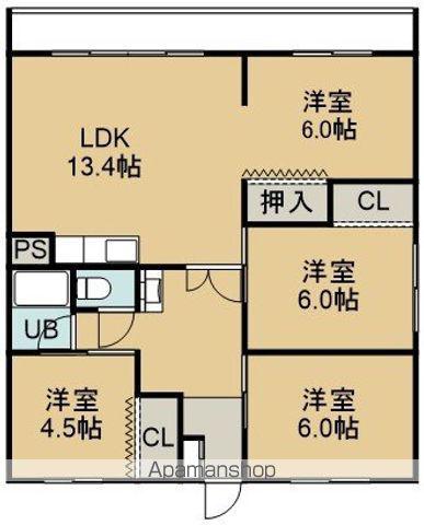 キャッスル富岡2号館(4LDK/2階)の間取り写真