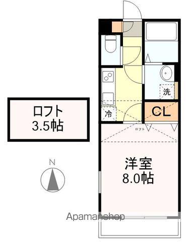 プリンスコート桜ヶ丘中央(1K/2階)の間取り写真