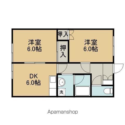 グリーンビレッジ日吉(2DK/2階)の間取り写真