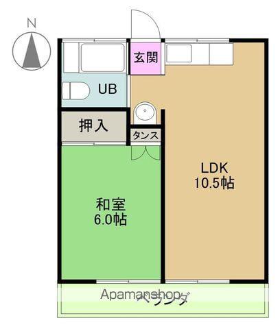 三井マンション(1LDK/1階)の間取り写真