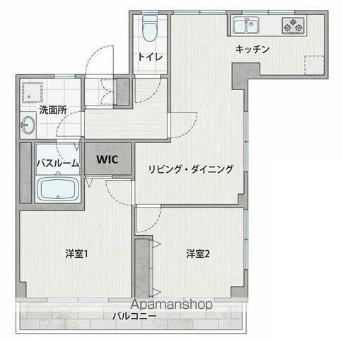 かねこ第5ハイツ(2LDK/1階)の間取り写真