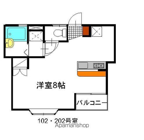 アークパレス(ワンルーム/1階)の間取り写真