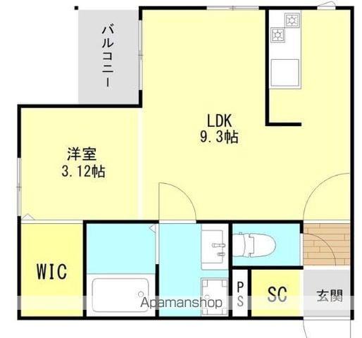 ラシックランテ若葉台西(1LDK/1階)の間取り写真