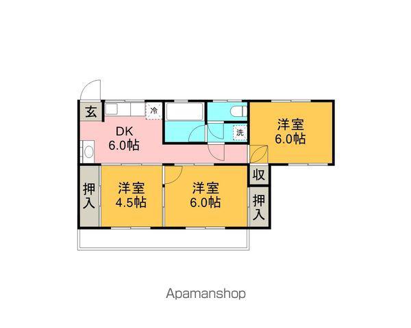山岡アパート(3DK/2階)の間取り写真