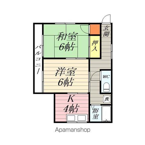 ハイツ青木(2K/2階)の間取り写真