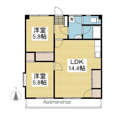 UKENA南久米(2LDK/3階)の間取り写真