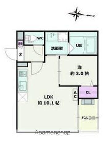 JACK SHINKAIⅢ(1LDK/1階)の間取り写真