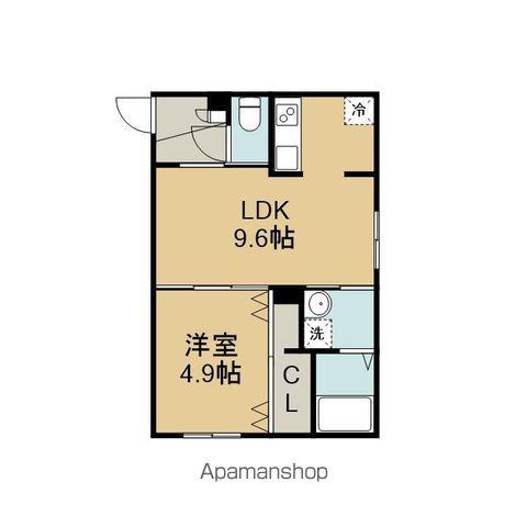 黄金北3丁目MS B棟(1LDK/1階)の間取り写真