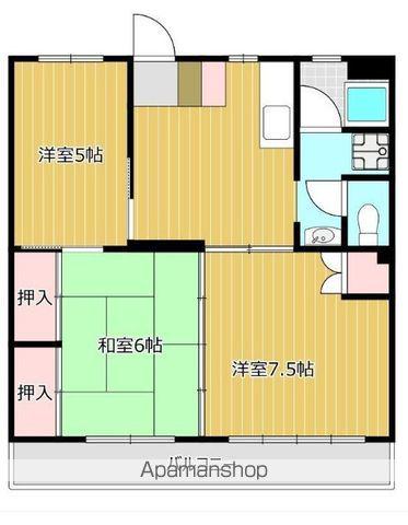 斉丸マンション(3DK/1階)の間取り写真