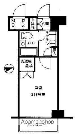 グローリア初穂桜台Ⅱ(1K/2階)の間取り写真