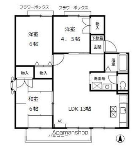 ルエストラメール(3LDK/1階)の間取り写真