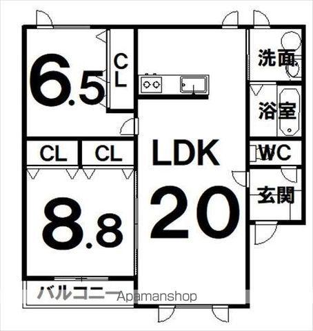 バップバーレンN館(2LDK/3階)の間取り写真
