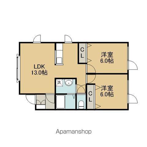 レインボーハウスプロミネント(2LDK/1階)の間取り写真