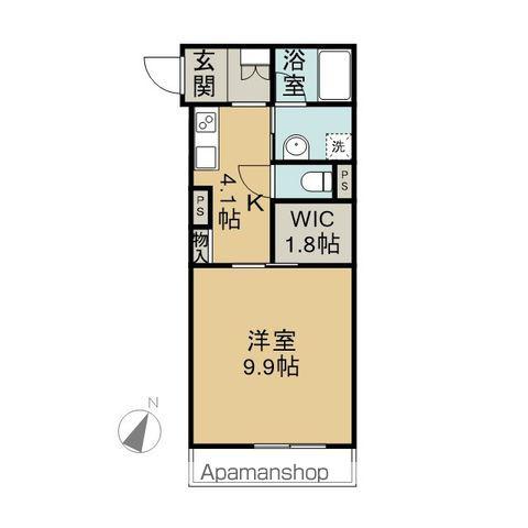 Mスクエア コート(1K/1階)の間取り写真