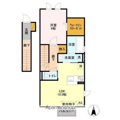 セーフハウス(1LDK/2階)の間取り写真