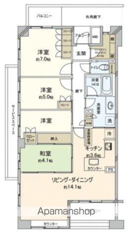 パークホームズ吉祥寺グランテラスレジデンス(4LDK/4階)の間取り写真