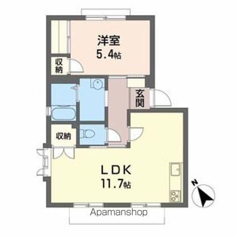 デムールノアンA棟(1LDK/2階)の間取り写真