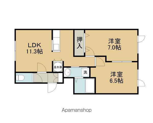 双葉の杜A棟(2LDK/2階)の間取り写真
