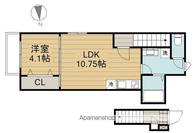 ロンボヌール(1LDK/2階)の間取り写真