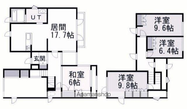 札幌市東西線 新さっぽろ駅 徒歩6分 2階建 築38年(4LDK)の間取り写真