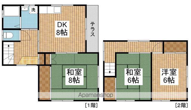 越後線 関屋駅(新潟) 徒歩8分 2階建 築39年(3DK)の間取り写真